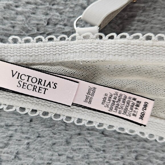 Victorias Secret Bra Womens 36D White Dream Angels Lined Demi Lace Underwire - Picture 8 of 16